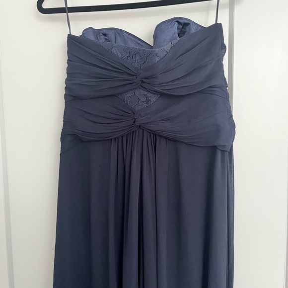 Elegant Navy Strapless Formal Dress - Picture 3 of 3
